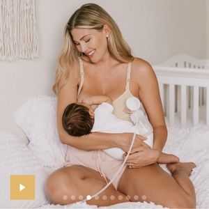 Kindred Bravely Sublime Hands-Free Pumping and Nursing Bra, Beige, Small